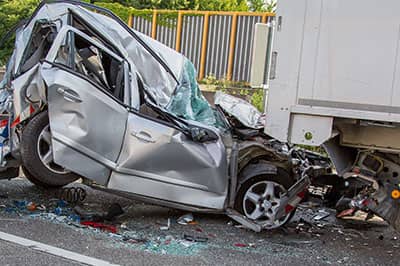 Stock photo of damaged car from car accident
